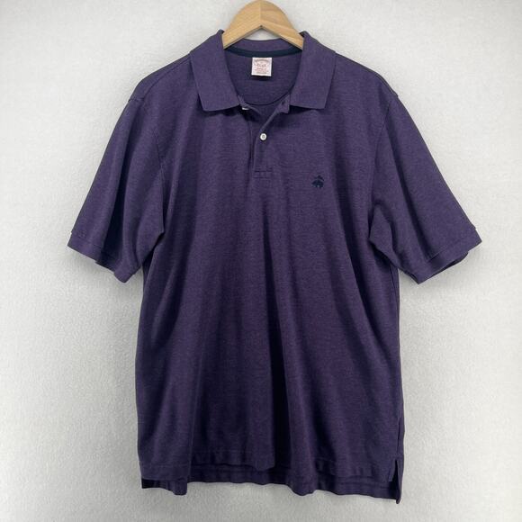BROOKS BROTHERS Shirt Mens L 1818 Performance Polo Golf Pique Cotton Purple - Picture 2 of 14